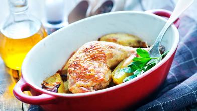 One-Pot Roasted Chicken with Acorn Squash