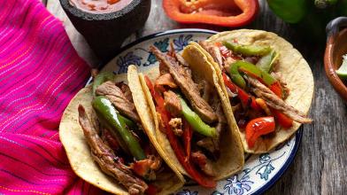 Rajas Poblanos and Skirt Steak Tacos