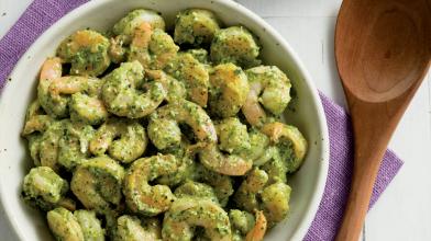 Shrimp with Creamy Arugula Pesto