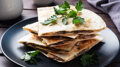 Spinach and Mushroom Quesadillas
