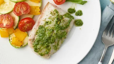 Spinach Pesto Halibut