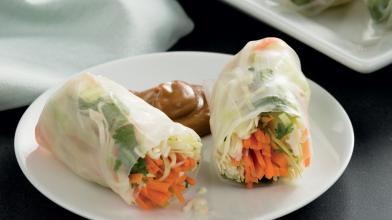 Veggie Spring Rolls with Peanut Sauce