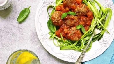 Zucchini Noodles with Turkey Meatballs