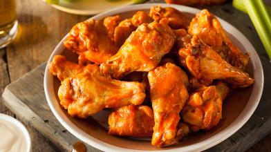 Baked Hot Wings with Cilantro Lime Dip