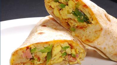 Breakfast Egg and Ham Burrito