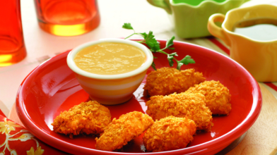 Chicken Nuggets with Honey Mustard Dipping Sauce