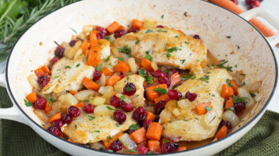 Roasted Chicken with Vegetables and Cranberries