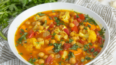 Curried Chickpea Stew with Roasted Vegetables