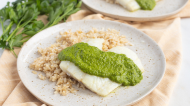 Parsley and Cilantro Chimichurri Baked Cod