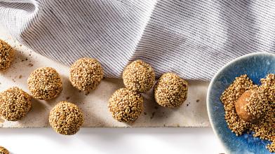 Date, Almond, and Sesame Balls