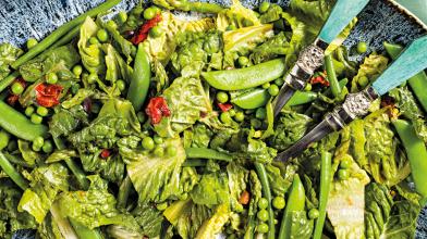 Spring Vegetable Salad with Tomato Vinaigrette
