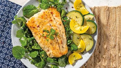 Turbot with Watercress and Zucchini