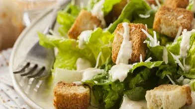 Caesar-Style Salad with Rustic Croutons