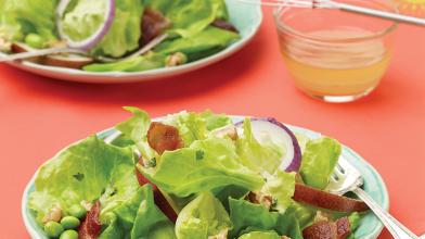 Butter Lettuce Salad With Pears, Bacon, And Cilantro