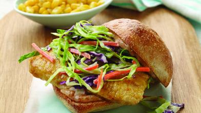 Cajun Fish Sandwiches With Crunchy Slaw