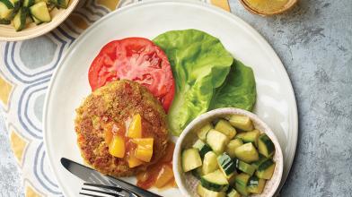 Chickpea Patties With Mango Chutney