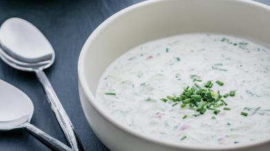 Chilled Persian Cucumber Soup with Chives