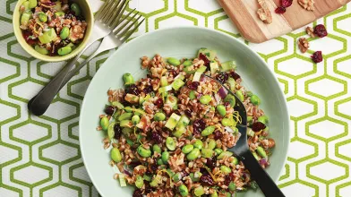 Farro, Edamame, And Dried Cranberry Salad