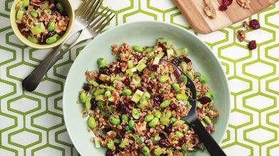 Farro, Edamame, And Dried Cranberry Salad