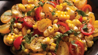Fresh Corn Salad With Tomatoes And Basil
