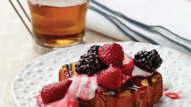 Grilled Angel Food Cake With Melted Berries