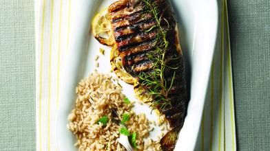 Grilled Trout With Fresh Herbs And Lemon Slices