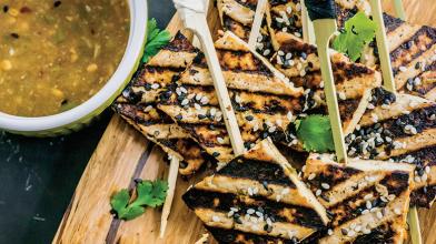 Pan-Grilled Tofu Skewers