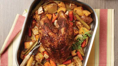 Roasted Moroccan Turkey Breast With Root Vegetables