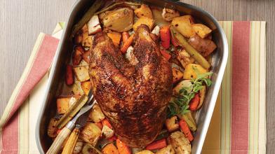 Roasted Moroccan Turkey Breast With Root Vegetables