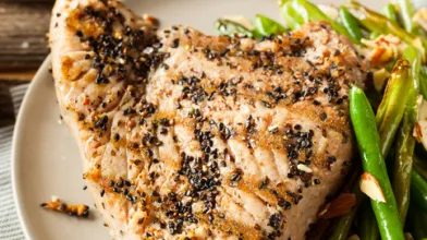 Blackened Tuna with Tangy Mustard Sauce