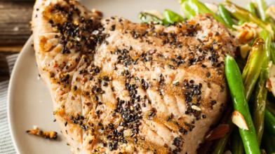 Blackened Tuna with Tangy Mustard Sauce