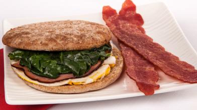 Budget-Friendly Egg, Ham and Spinach Sandwich