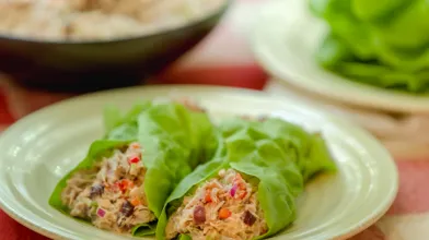 Crunchy Mediterranean Tuna Salad Wrap