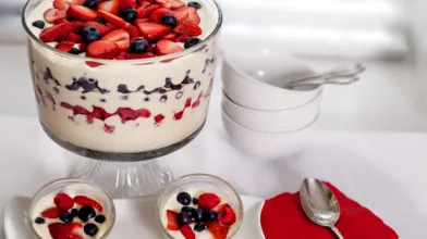 Red, White, and Blue Pudding Trifle
