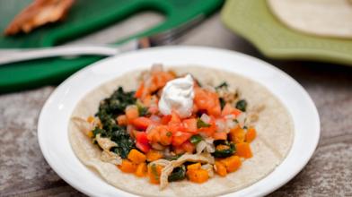 Sweet Potato and Spinach Chicken Tacos