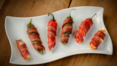 Turkey Bacon Wrapped Jalapeño Poppers