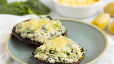 Spinach Artichoke Stuffed Portobellos