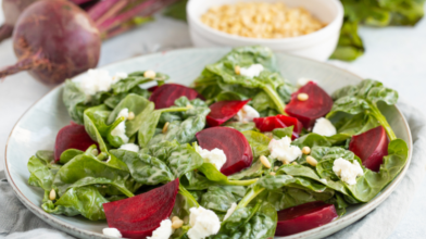 Spinach Salad with Goat Cheese & Beets