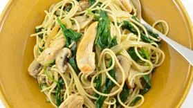 Free-Range Garlic Chicken Scampi with Arugula