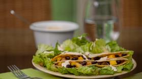 Black Bean, Mango and Chicken Quesadillas with Salad