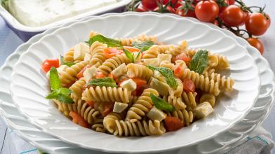 Edamame and Pasta with Feta