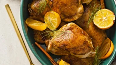 Spice-Rubbed Roasted Chicken Thighs With Lemons