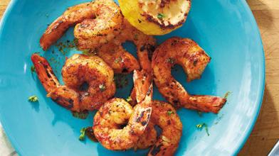 Spiced Shrimp With Grilled Lemon