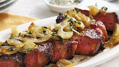 Strip Steak With Smothered Onions