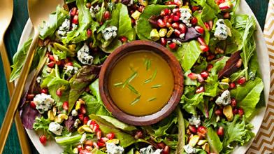 Winter Salad With Champagne Vinaigrette and Pomegranate 