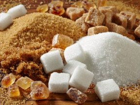 A pile of different types of sugars