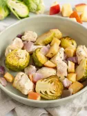 Roasted Brussels Sprouts with Chicken and Apple Salad