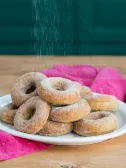 A plate of apple cider donuts.