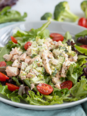 Creamy Chicken & Broccoli Basil Pesto Salad