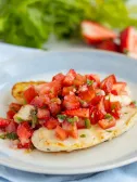Strawberry-Jalapeño Salsa Over Grilled Chicken